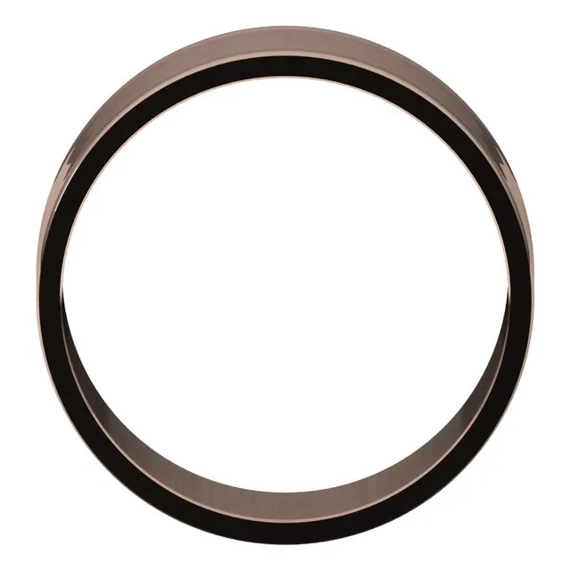 18K Rose Gold Flat Ultra-Light Wedding Band, 8 mm Wide