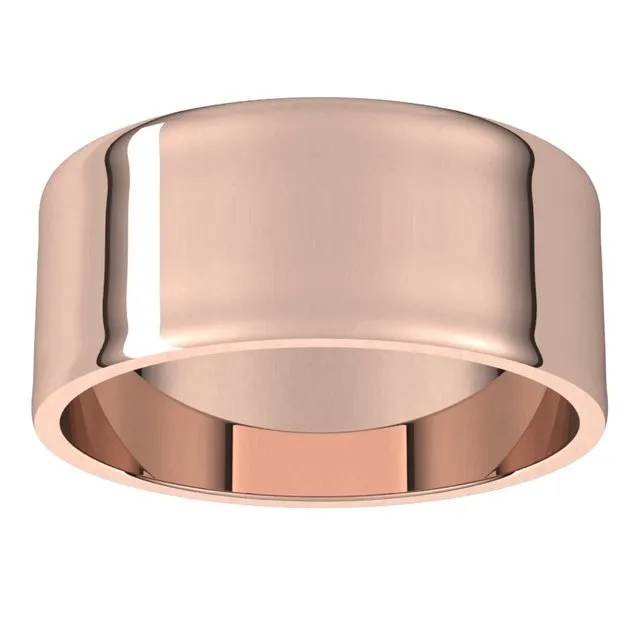18K Rose Gold Flat Ultra-Light Wedding Band, 8 mm Wide