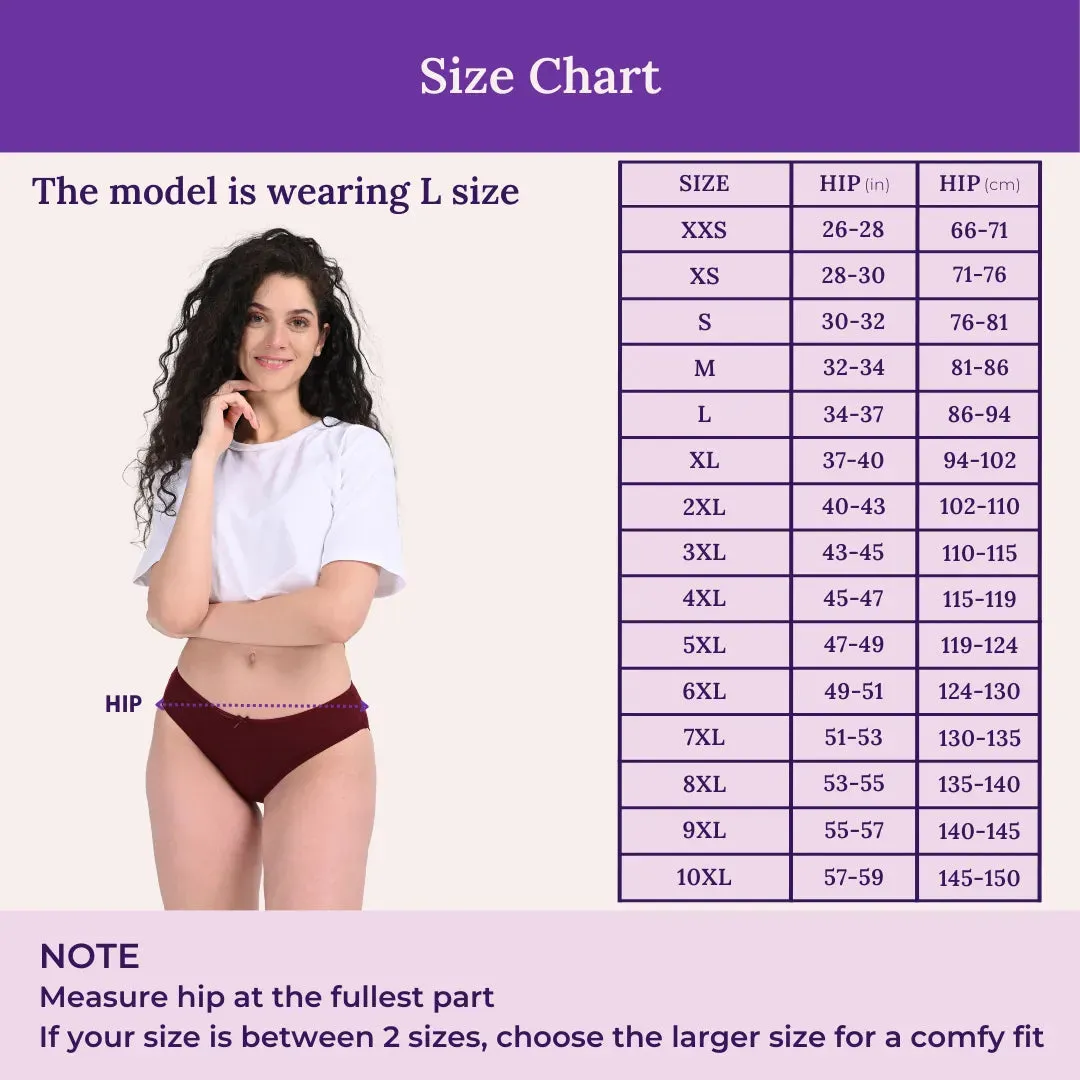 BrZee Bikinis | Lightweight Cotton-Elastane Fabric | Super Stretchy For Comfort | No Visible Panty Lines | Pack Of 3