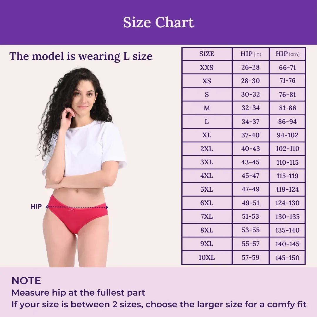 BrZee Bikinis | Lightweight Cotton-Elastane Fabric | Super Stretchy For Comfort | No Visible Panty Lines | Pack Of 6