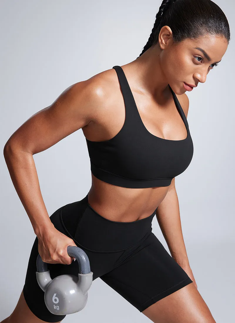 Butterbreeze Square Neck Sports Bras Criss Cross Back