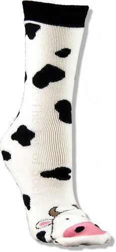 Cow Non Skid Socks (Women's)