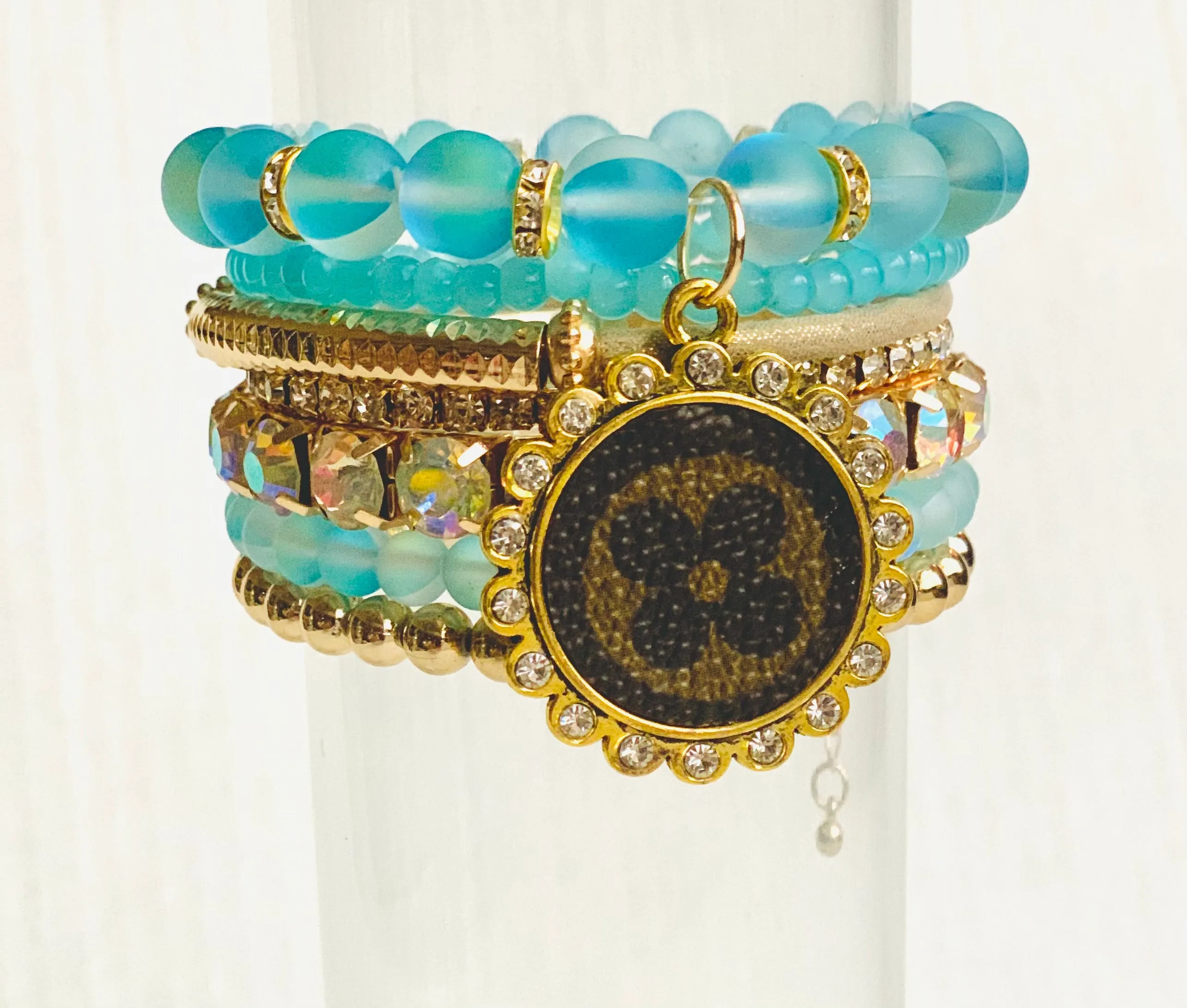 Fiji- Stacked Bracelet set- Gold AB