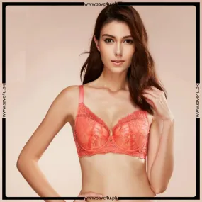 Floral Lace Thin Padded Wired Minimizer Bra