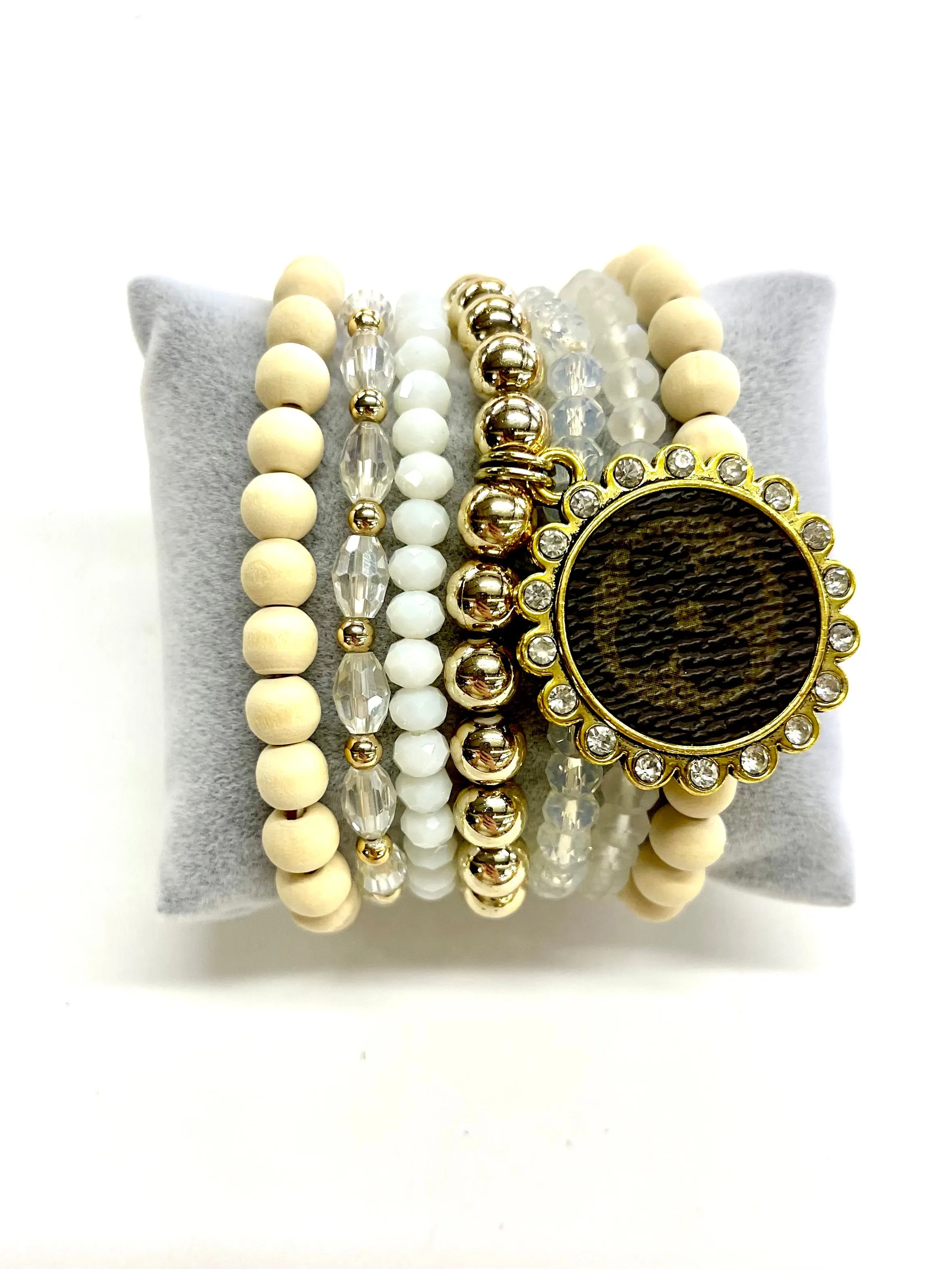 Foundational- Stacked Bracelet set- Gold clear