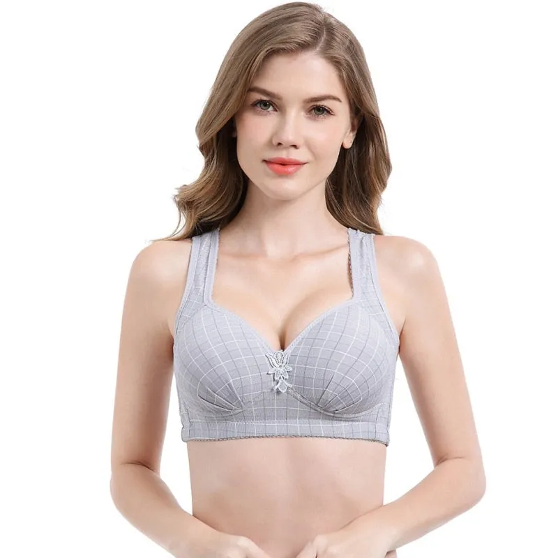 Full Cup Adjustment Solid Color Bra