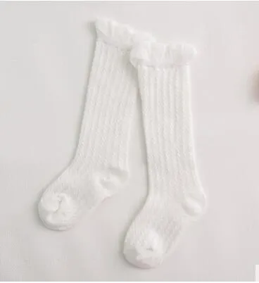 Mommy's Care Newborn Baby Girls non-slip Cotton Knee High Long Socks