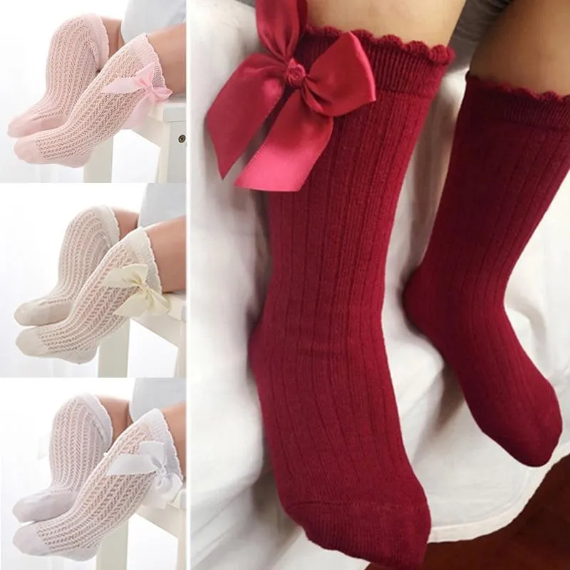 Mommy's Care Newborn Baby Girls non-slip Cotton Knee High Long Socks