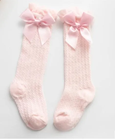 Mommy's Care Newborn Baby Girls non-slip Cotton Knee High Long Socks