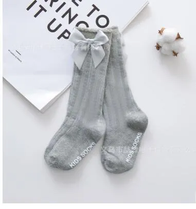 Mommy's Care Newborn Baby Girls non-slip Cotton Knee High Long Socks