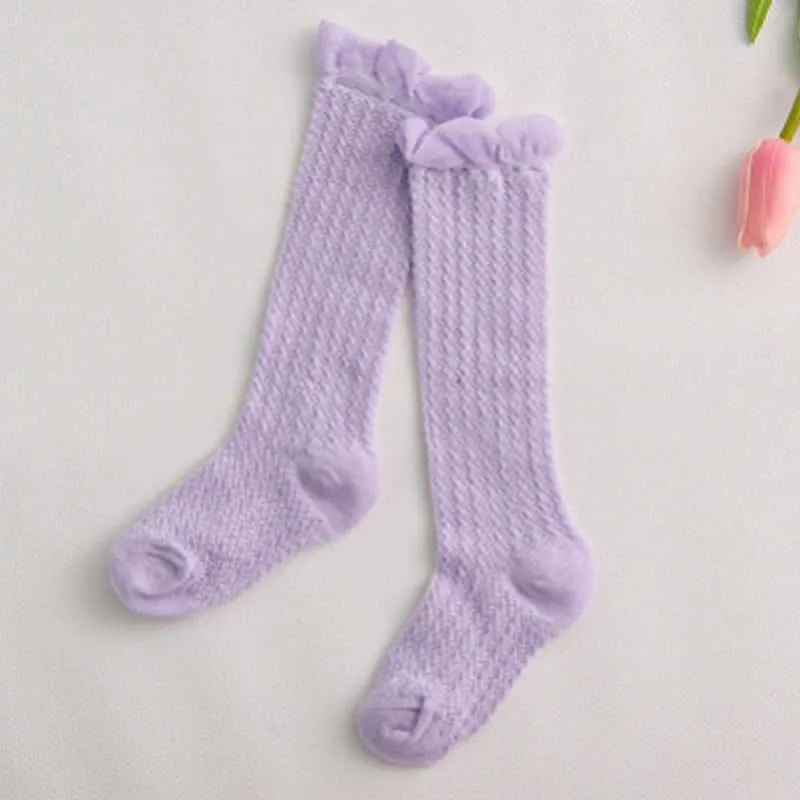 Mommy's Care Newborn Baby Girls non-slip Cotton Knee High Long Socks