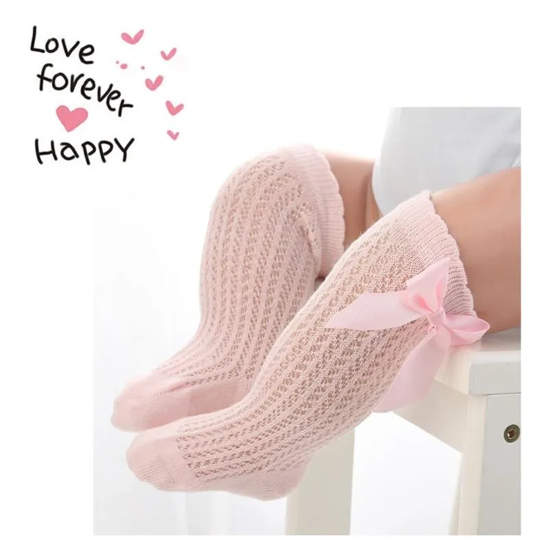 Mommy's Care Newborn Baby Girls non-slip Cotton Knee High Long Socks