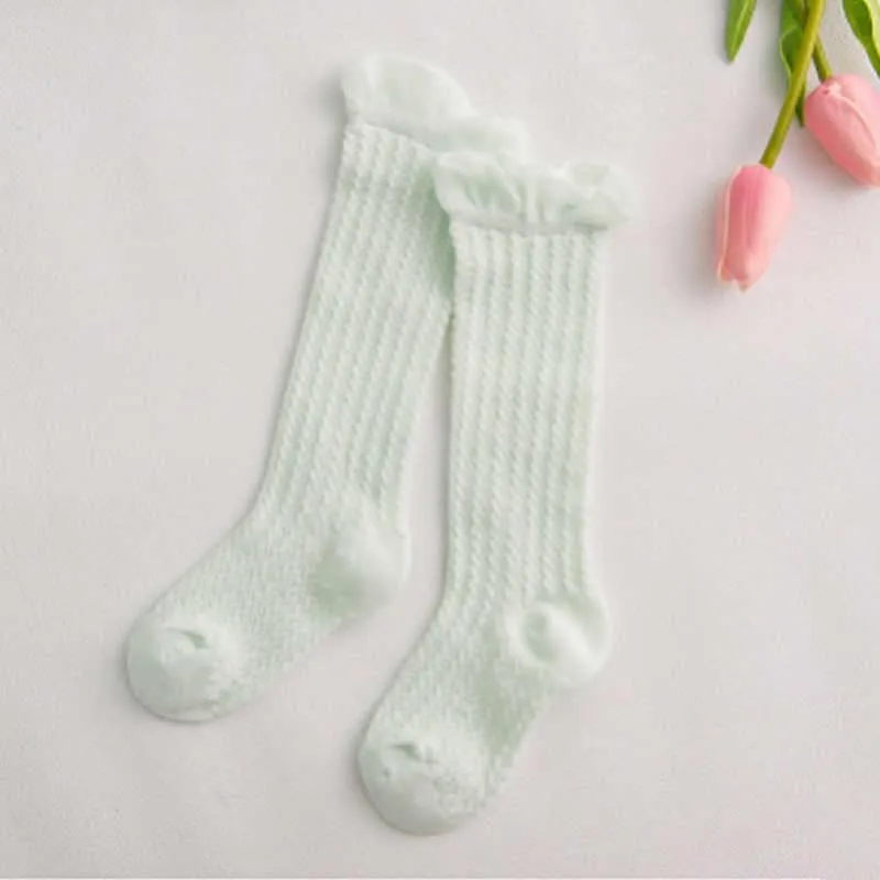 Mommy's Care Newborn Baby Girls non-slip Cotton Knee High Long Socks
