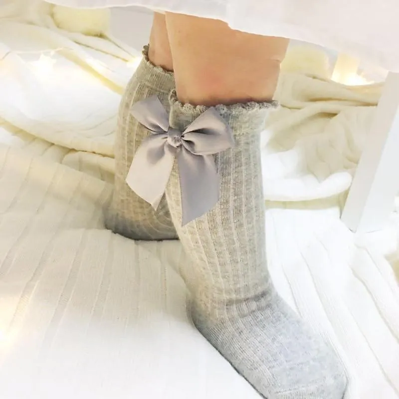 Mommy's Care Newborn Baby Girls non-slip Cotton Knee High Long Socks