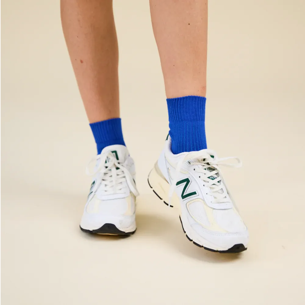 Organic Cotton Ankle Socks in Blue