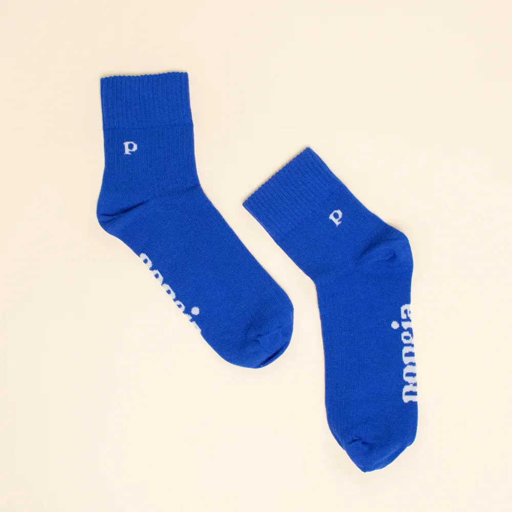Organic Cotton Ankle Socks in Blue