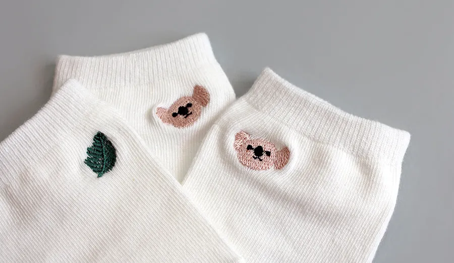 Set of 2.5 Low Cut Socks - Koala & Cat